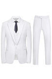 Homens Violeta Single Peito Notched Lapela 3 Peças Prom Suits