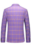 Lapela listrada violeta masculina 3 peças ternos de baile