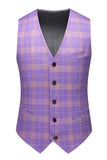 Lapela listrada violeta masculina 3 peças ternos de baile