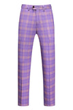Lapela listrada violeta masculina 3 peças ternos de baile