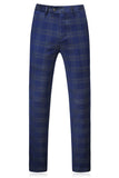 Homens Blue Striped Peaked Lapela 3 Peças Prom Suits