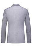 Cinzento Claro 3 Peças Notched Lapela Fatos Formais Masculinos