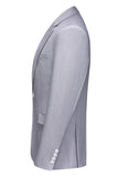Cinzento Claro 3 Peças Notched Lapela Fatos Formais Masculinos