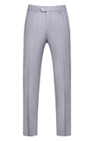 Cinzento Claro 3 Peças Notched Lapela Fatos Formais Masculinos