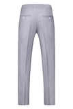 Cinzento Claro 3 Peças Notched Lapela Fatos Formais Masculinos
