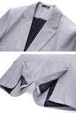 Cinzento Claro 3 Peças Notched Lapela Fatos Formais Masculinos