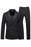 Preto Peaked Lapela 3 Peças Cetim Masculino Prom Suits