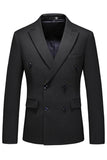 Preto Peaked Lapela 3 Peças Cetim Masculino Prom Suits