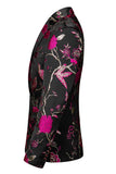 Notched Lapel Single Breasted Jacquard 2 peças roxas ternos de baile de formatura