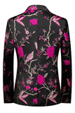 Notched Lapel Single Breasted Jacquard 2 peças roxas ternos de baile de formatura