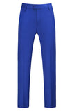 Lapela Azul Notched 3 Peça Jacquard Fatos de Baile de Formatura Masculino