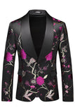 Xaile roxo lapela Jacquard 3 peças homens ternos de baile