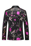 Xaile roxo lapela Jacquard 3 peças homens ternos de baile