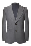 Cinzento 2 Peças Pico Lapela Single Peito Masculino Prom Suits