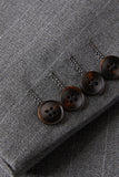 Cinzento 2 Peças Pico Lapela Single Peito Masculino Prom Suits