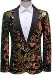 Sparkly Men's Blue Purple Notched Lapel Prom Blazer Com Lantejoulas