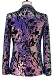 Sparkly Men's Blue Purple Notched Lapel Prom Blazer Com Lantejoulas