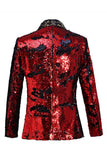 Xale Brilhante Lapela Roxo E Azul Masculino Prom Blazer Com Sequins