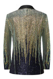 Blazer de Baile de Formatura de Lapela Preto Masculino com Sequins