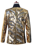 Prata Brilhante e Xale Dourado Lapela Masculino Prom Blazer com Sequins