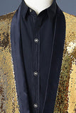 Prata Brilhante e Xale Dourado Lapela Masculino Prom Blazer com Sequins