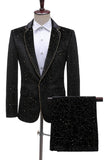 Glitter Verde Notched Lapela 2 Peças Masculino Prom Terno