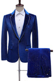 Glitter Verde Notched Lapela 2 Peças Masculino Prom Terno