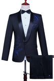 Xale Branco Lapela Slim Fit 2 Peças Terno de Baile de Formatura Masculino com Missangas