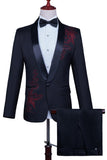 Xale Branco Lapela Slim Fit 2 Peças Terno de Baile de Formatura Masculino com Missangas