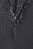 Sparkly Preto Notched Lapela 2 Peças Masculino Prom Terno com Flor 3D