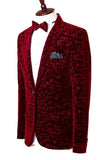 Red Notched Lapel Slim Fit One Button Blazer Masculino Prom