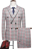 Pinkish Gray Striped 2 Peças Peaked lapela Homens Prom Suits