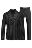 Blue Peak Lapel listrado 2 peças homens ternos