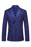 Blue Peak Lapel listrado 2 peças homens ternos