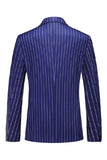 Blue Peak Lapel listrado 2 peças homens ternos