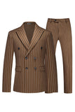 Blue Peak Lapel listrado 2 peças homens ternos