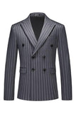 Blue Peak Lapel listrado 2 peças homens ternos