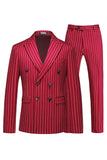 Blue Peak Lapel listrado 2 peças homens ternos