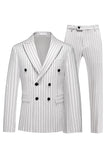 Blue Peak Lapel listrado 2 peças homens ternos
