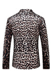 Leopard Peak Lapel 2 peças ternos de baile de formatura masculino