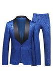 Xale Preto Lapela Um Botão 2 Peças Homens Prom Suits