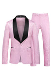 Xale Preto Lapela Um Botão 2 Peças Homens Prom Suits