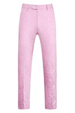 Pink Print Pico Lapela 3-Piece Homens Prom Suits