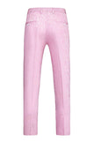 Pink Print Pico Lapela 3-Piece Homens Prom Suits