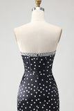 Vestido de Baile Longo, Vestido de Baile Sem Alças Sem Alças, Estampado em Camadas, com Folhos e Abertura