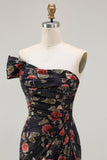 Vestido de Baile Longo, Vestido de Baile Longo com Padrão de Blush e Um Ombro