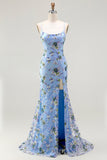Vestido de baile longo bordado com lantejoulas florais pretas e roxo
