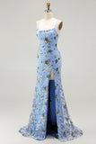 Vestido de baile longo bordado com lantejoulas florais pretas e roxo