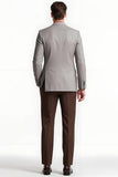 Pico Cinzento Lapela 2 Peça Single Breasted Men Prom Suits