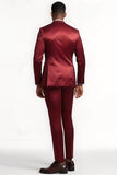 Peak Lapel 2 Peça Borgonha Single Breasted Homens Prom Suits